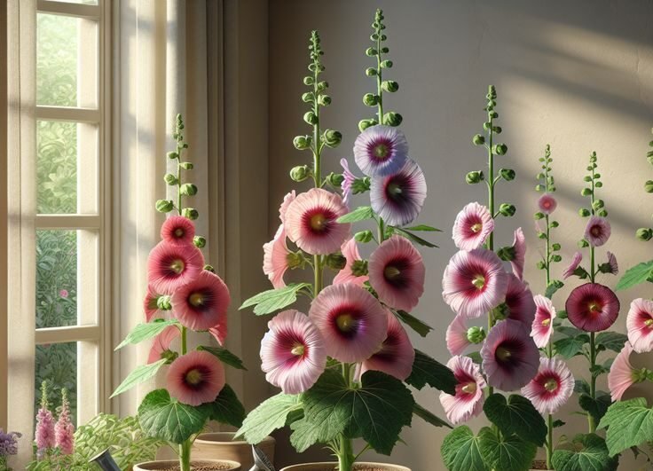 Hollyhocks